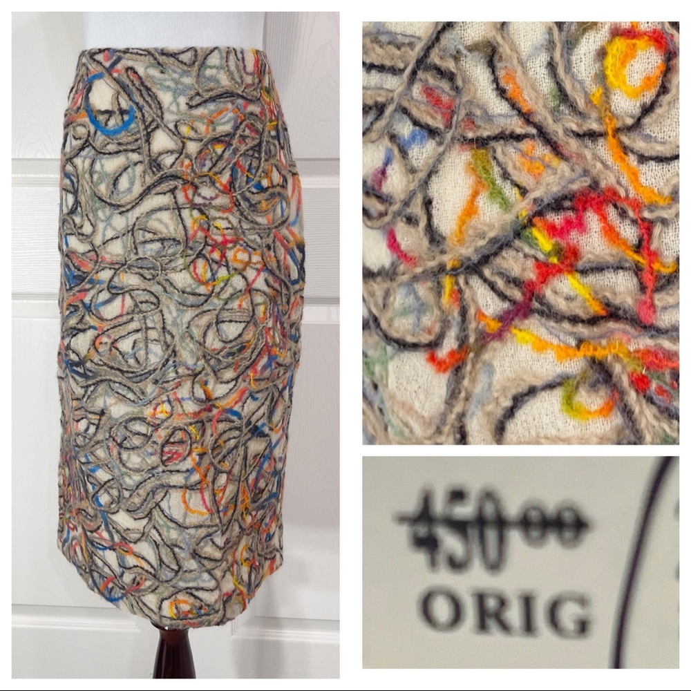 NWT! David Meister textured wool skirt